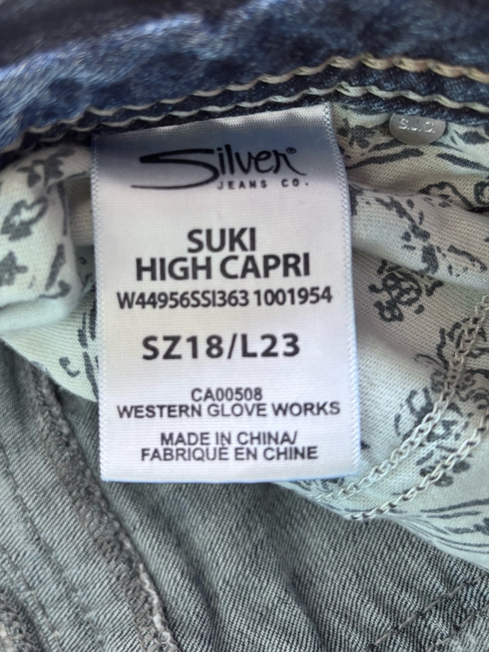 Buckle Silver Suki High Capri Denim Sz 18 Whisking & Fade Stretch - Picture 8 of 8